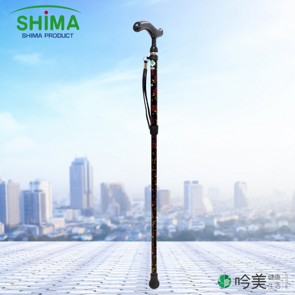 日本 SHIMA 摺疊碳纖維鋁合金手杖｜時尚花紋、超輕量、好收納！ - 吟美健康