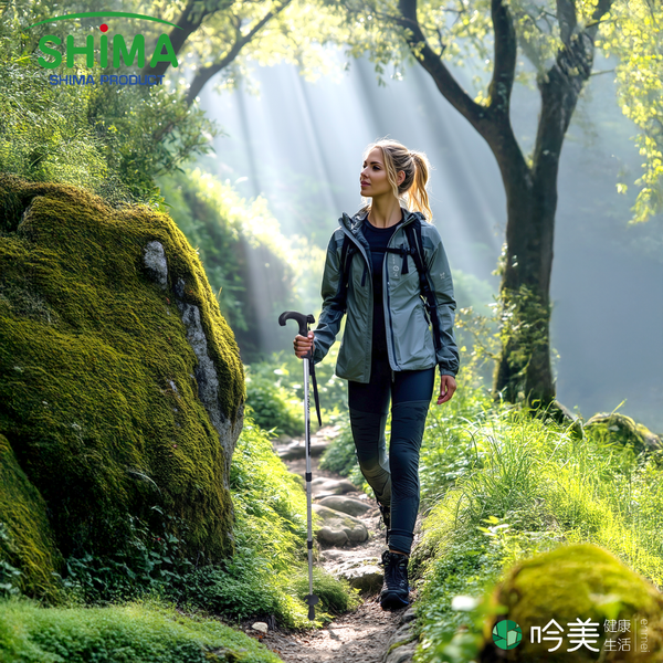 日本 SHIMA ENJOY 雙握把避震登山杖 行走杖｜鋁合金輕量 可伸縮 健走首選！- 吟美健康