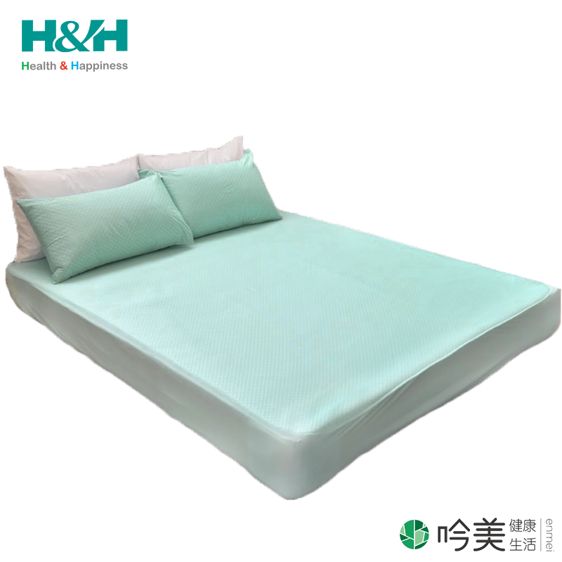 南良 H&H 涼感床墊(藍綠色 附枕頭套)：6mm厚度，抗菌釋壓，夏季消暑好眠！- 吟美